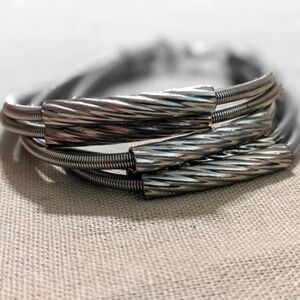 Silver Y2K 90s Multi Strand Spiral Bracelet